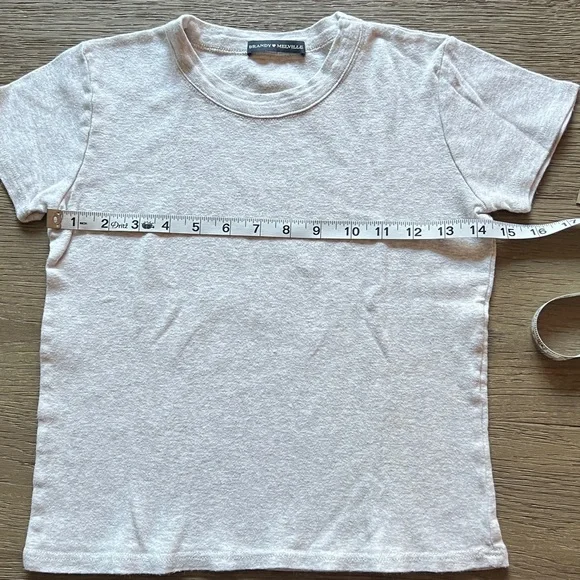 Brandy Melville basic tee. Please see photos for measurements. Gray. - Picture 3 of 4